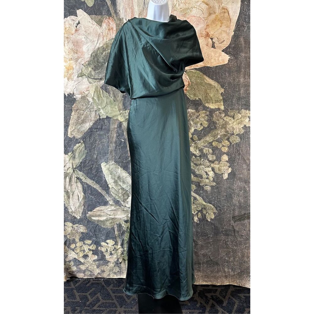 New Amsale Pryce Off-Shoulder Satin Column Gown size 4 - Picture 8 of 10